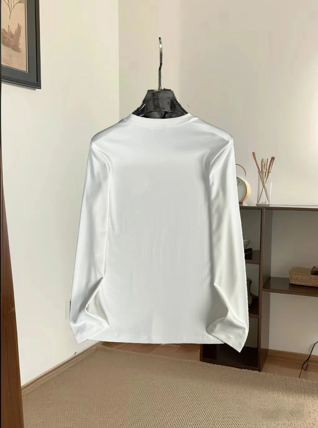 New men's pure cotton long-sleeved T-shirt