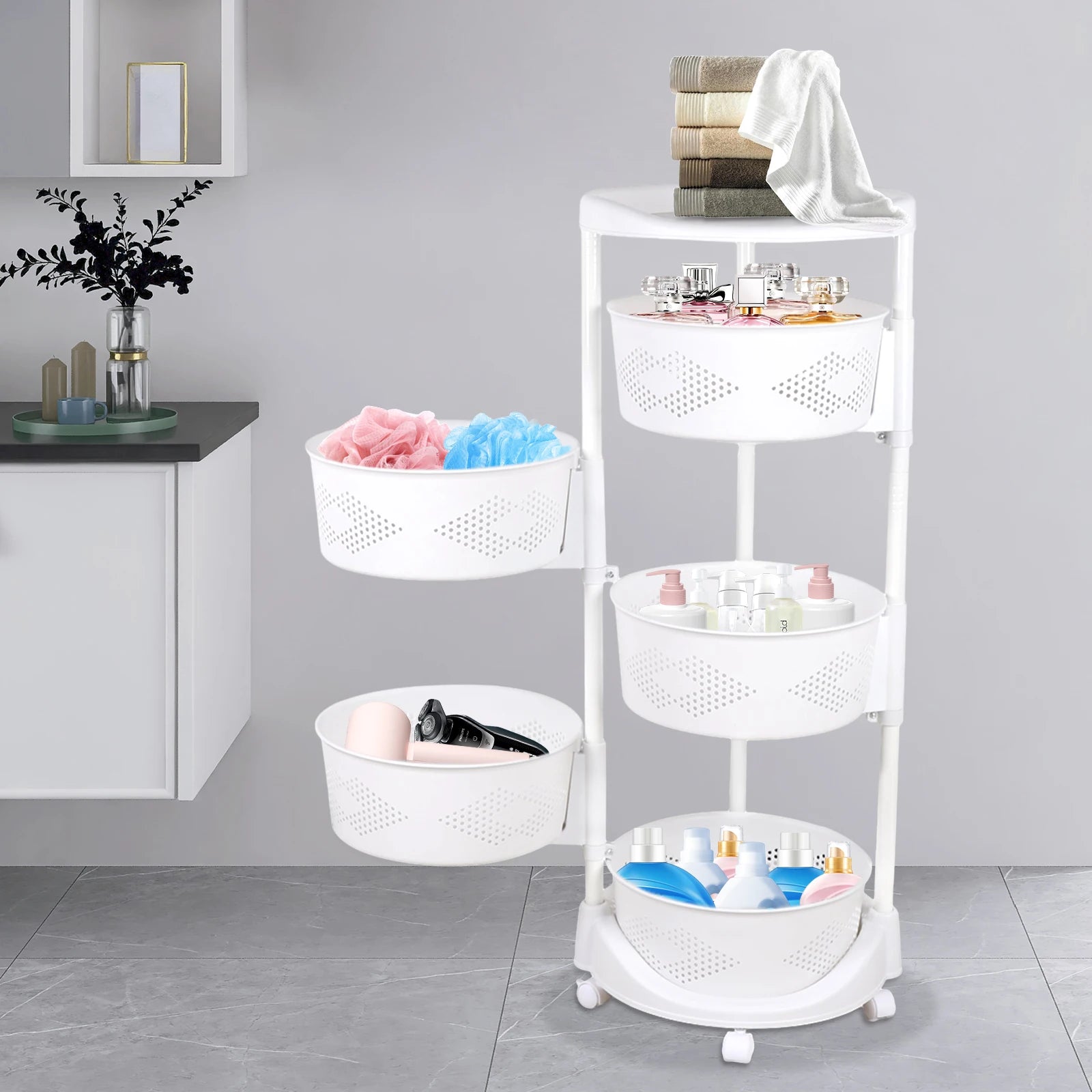 5 Layer Kitchen Rotating Organizer Rack