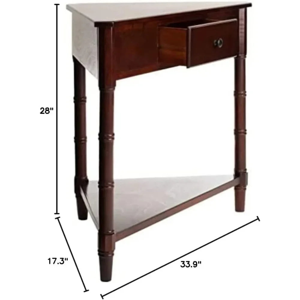 American Homes Collection Gomez Dark Cherry Corner Table
