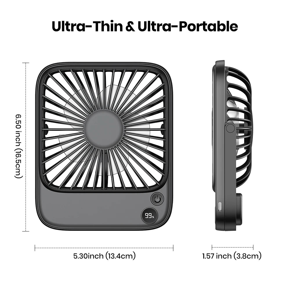 Desktop Fan Silent Thin Personal Fan with Power