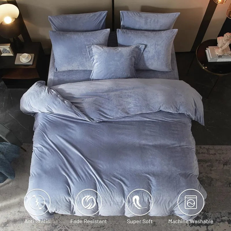 Velvet Burnt Orange Duvet Cover Queen Size