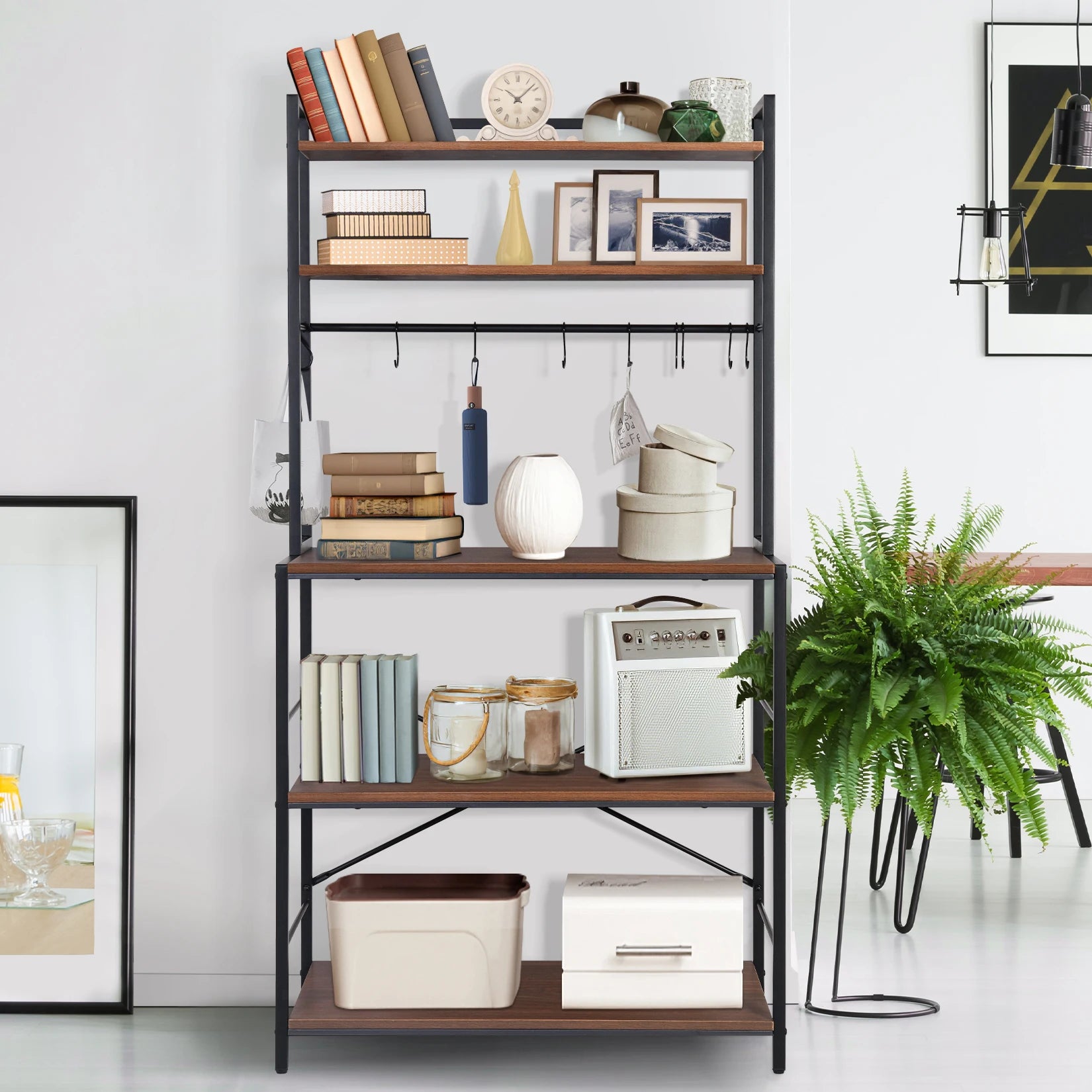Kitchen Bakers Rack Industrial 5-Tier Microwave Oven Stand