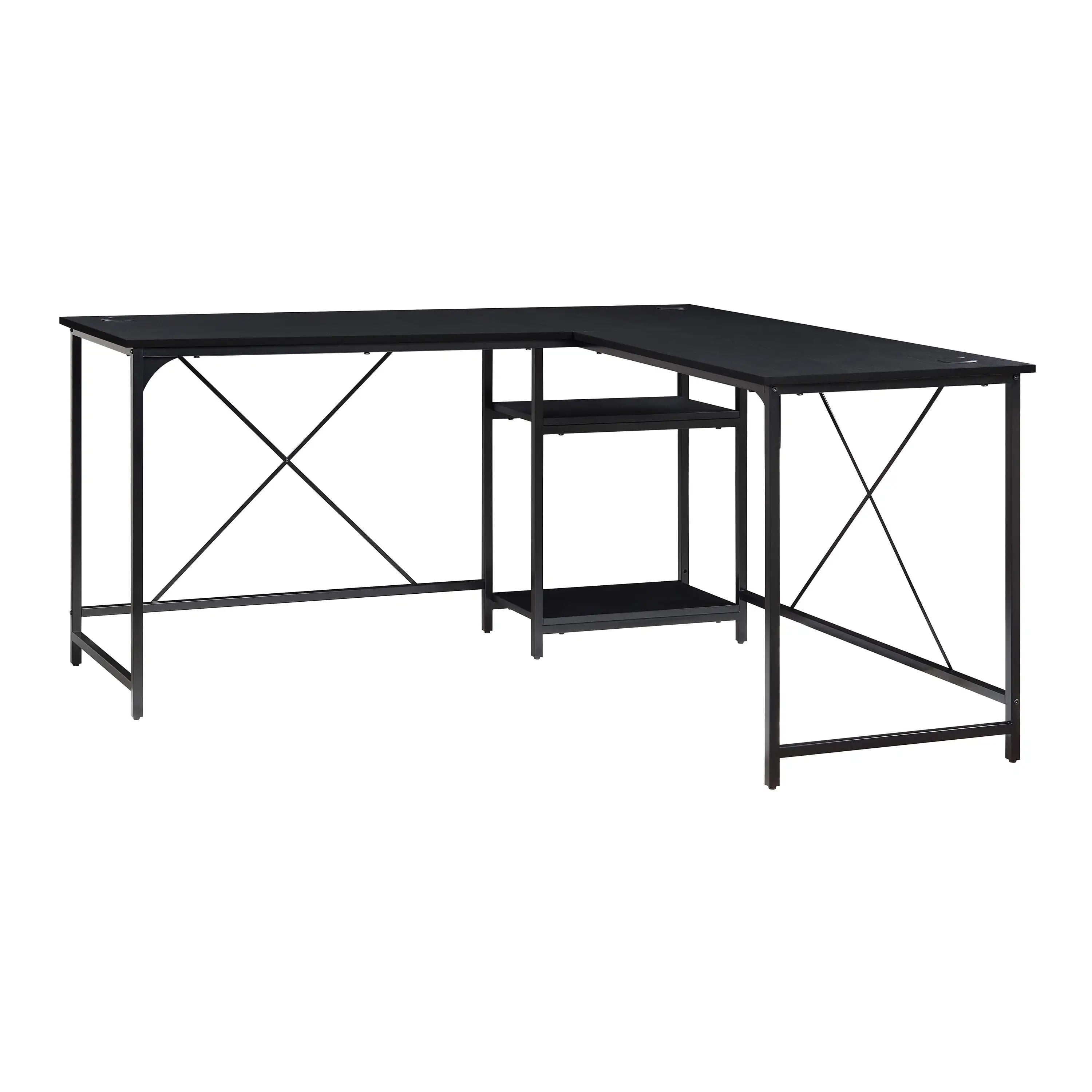 Two-Way Convertible Desk with Lower Storage Shelf