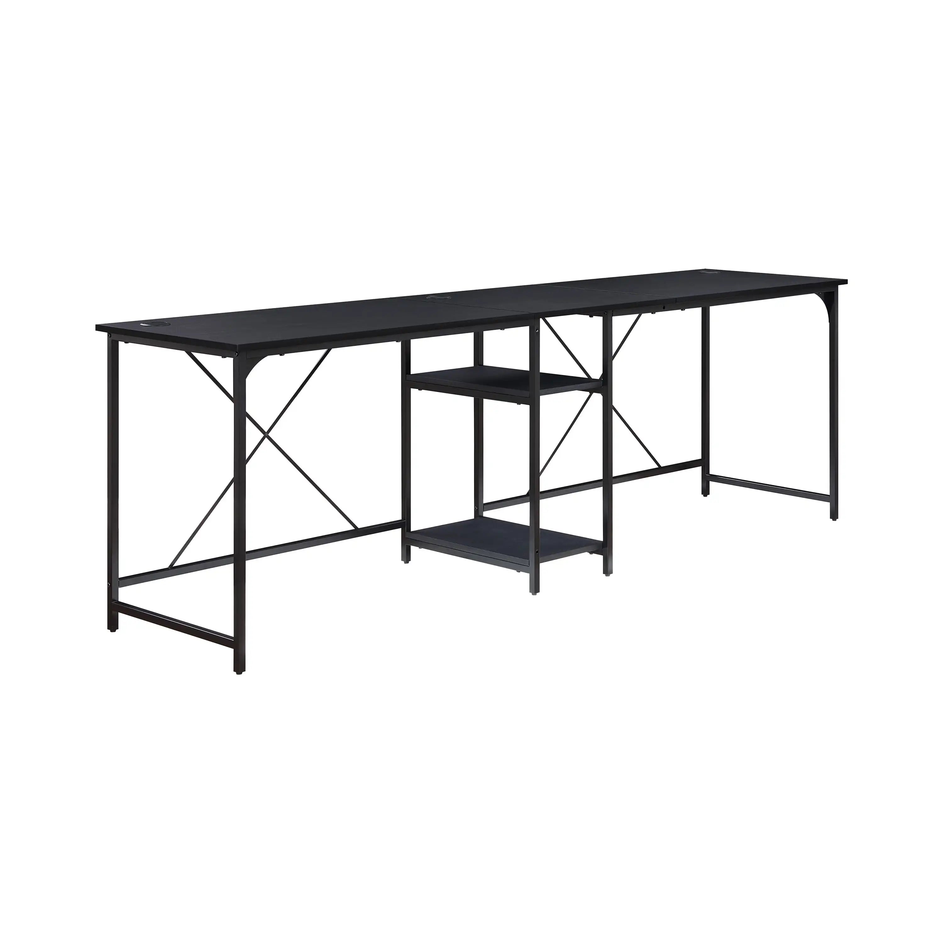 Two-Way Convertible Desk with Lower Storage Shelf