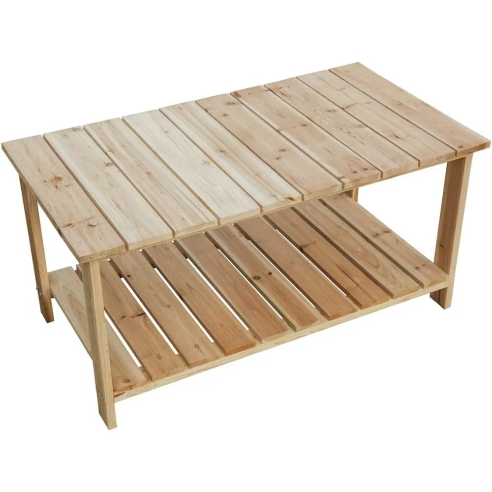 Outdoor Coffee Table Natural Wood Patio Furniture