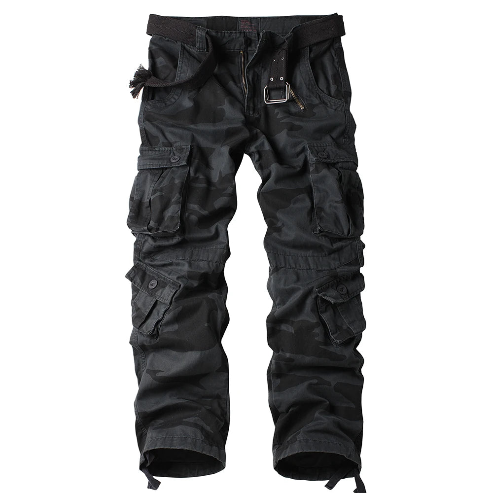 AKARMY Men's Comfortable Cotton Work Pants Multi Pocket
