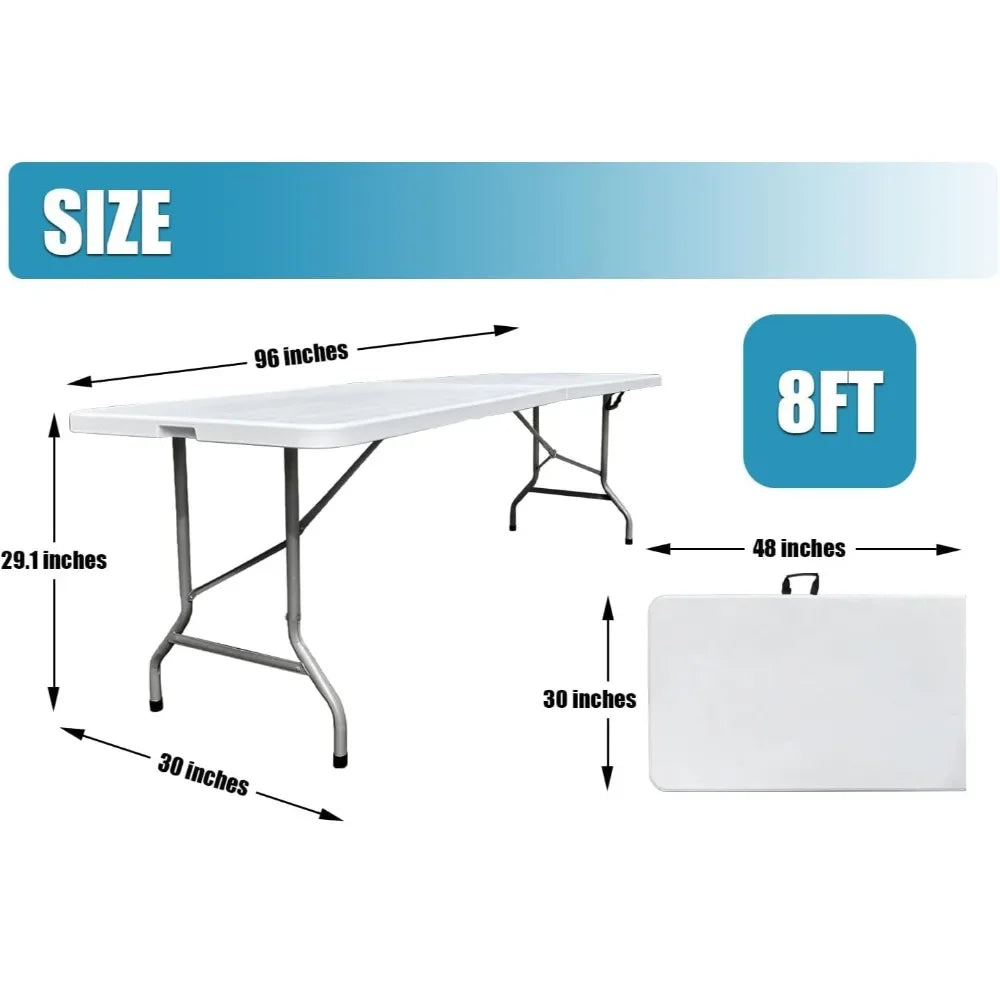 8 Foot Folding Table Portable Plastic Picnic Table