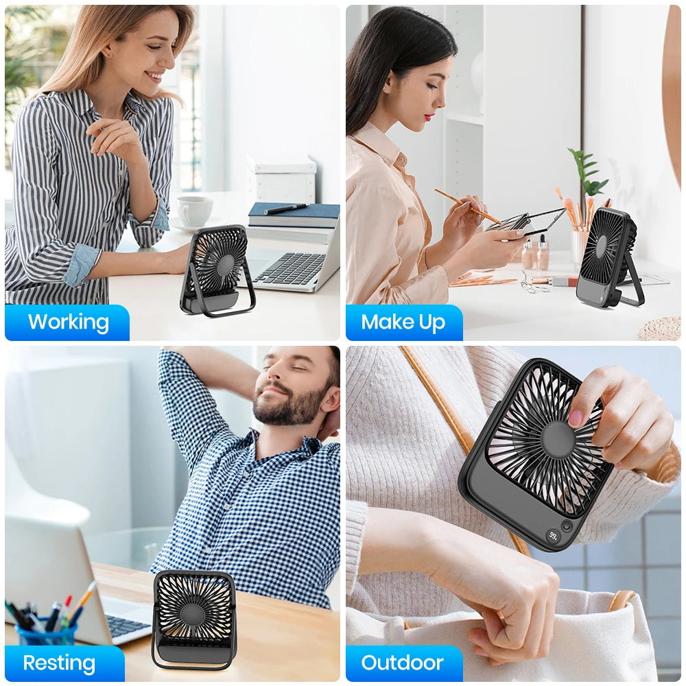 Desktop Fan Silent Thin Personal Fan with Power