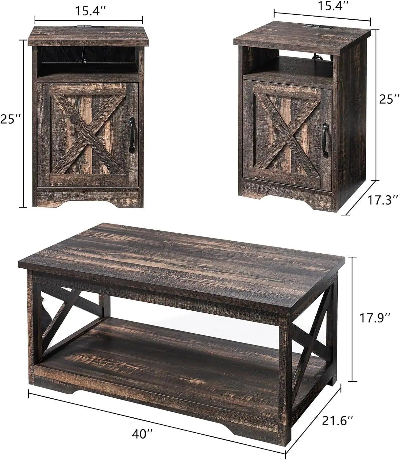 Side Table Charging Station & USB Ports
