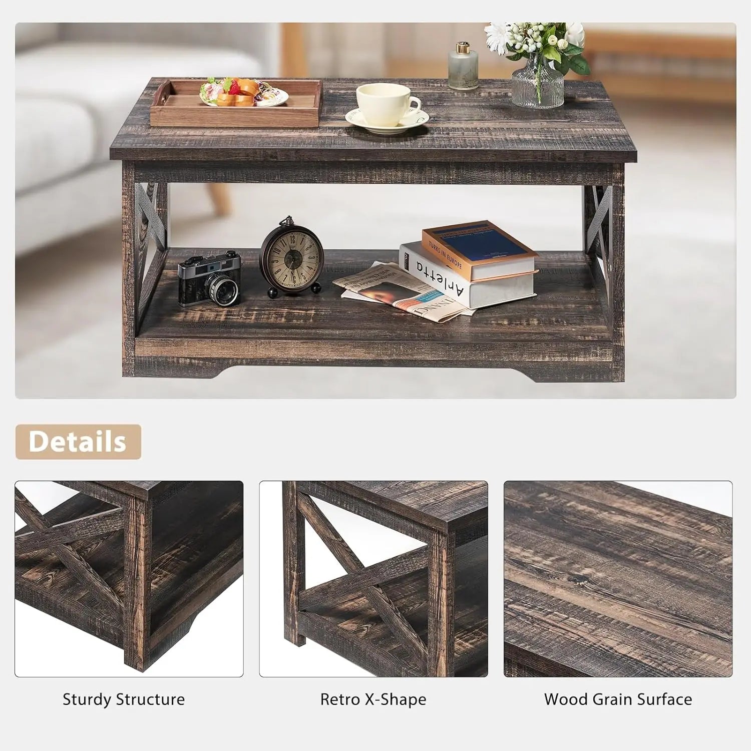Side Table Charging Station & USB Ports