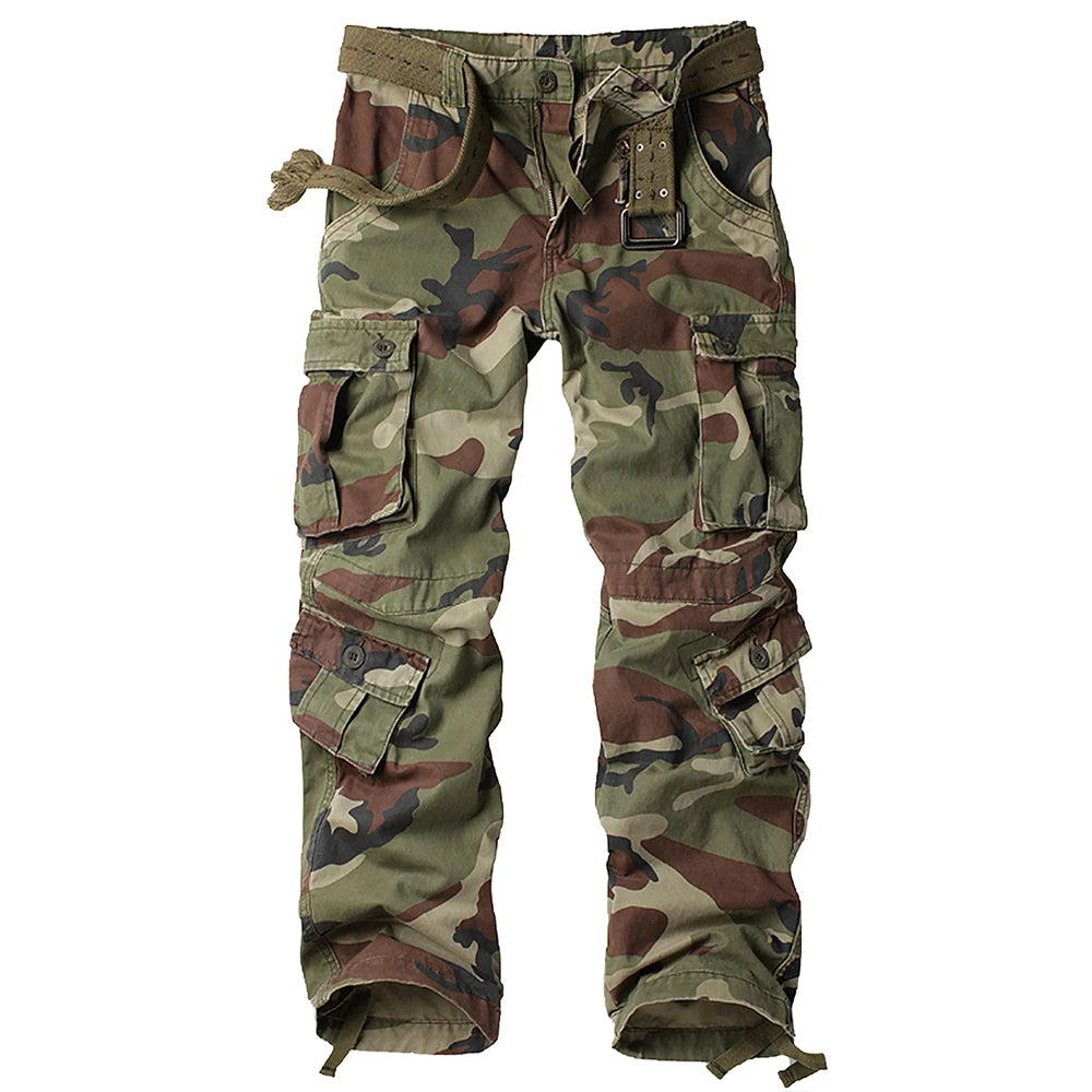 AKARMY Men's Comfortable Cotton Work Pants Multi Pocket