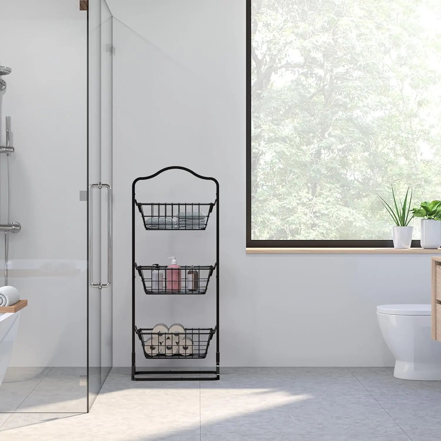 Wire Market Fruit Basket Stand in kitchen