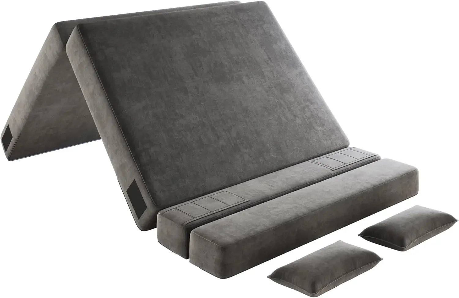 Fold-out sofa bed with 2 pillows