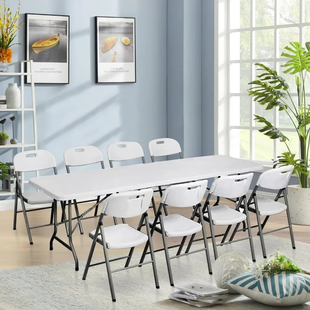 8 Foot Folding Table Portable Plastic Picnic Table