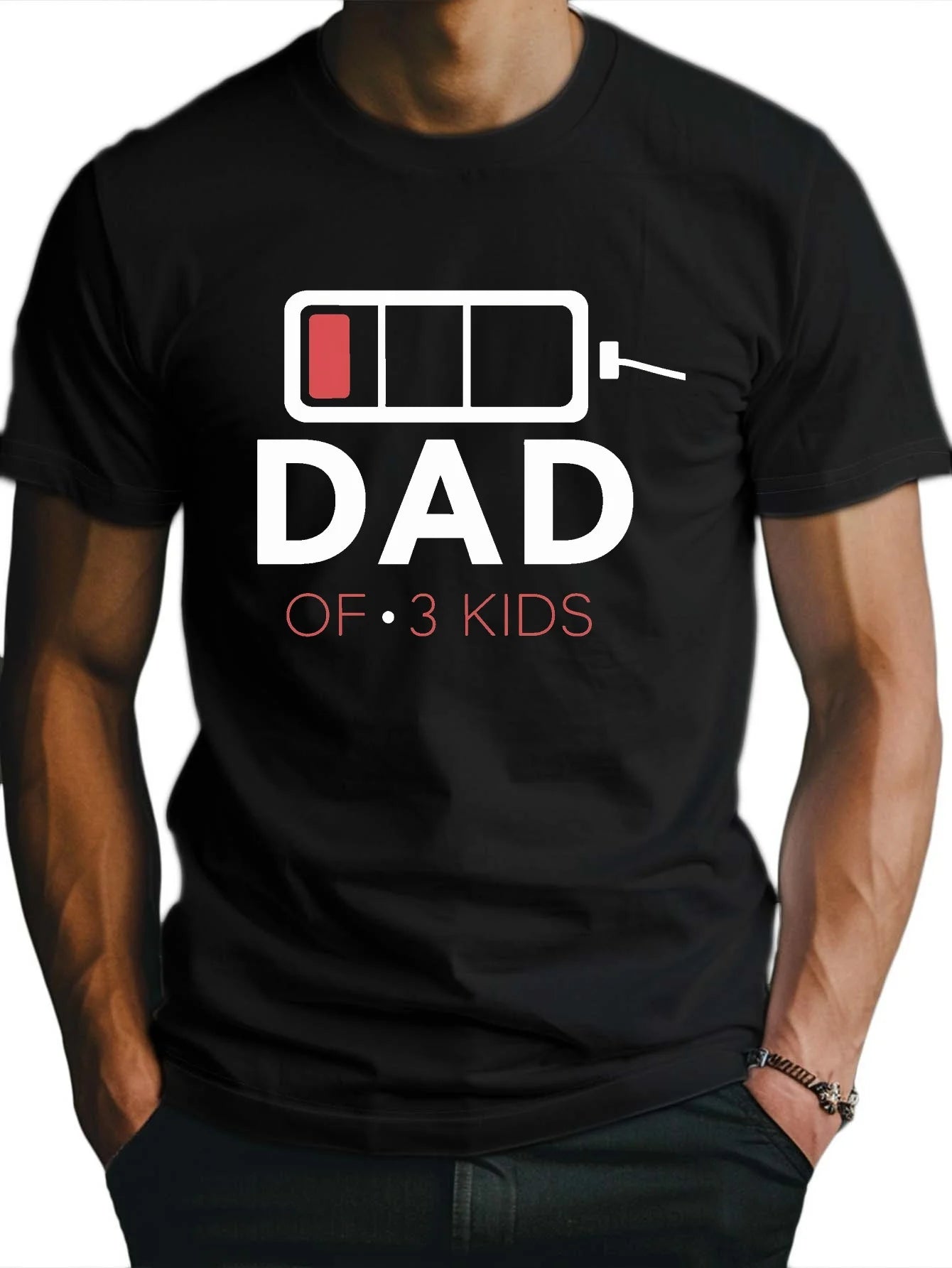 DAD low battery illustration Fitted Men's T-Shirt