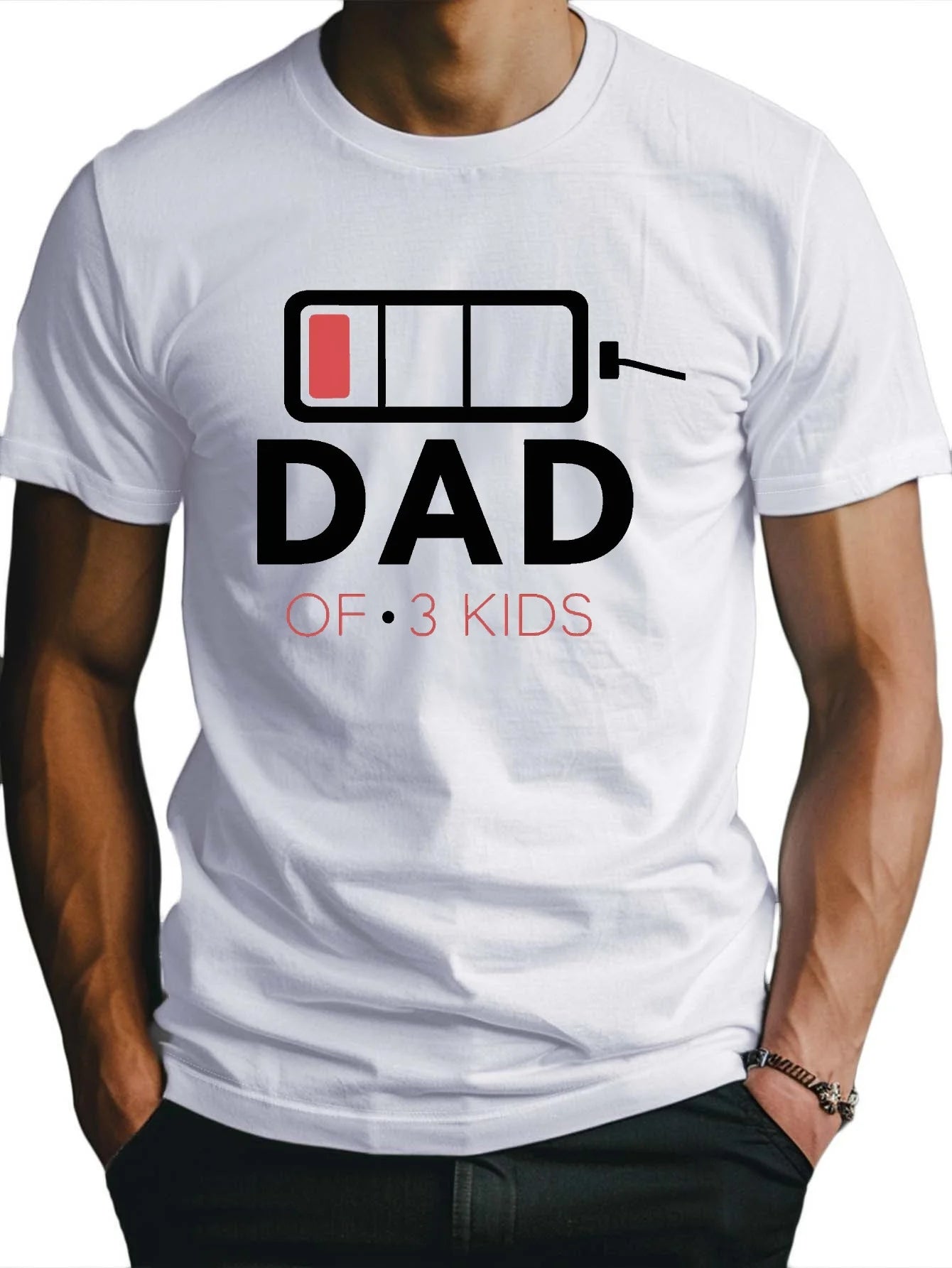 DAD low battery illustration Fitted Men's T-Shirt