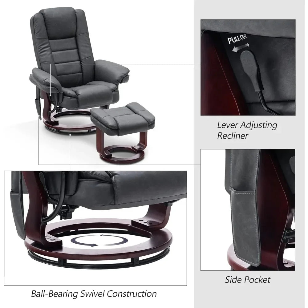 Recliner with Ottoman Accent Reclining Chair