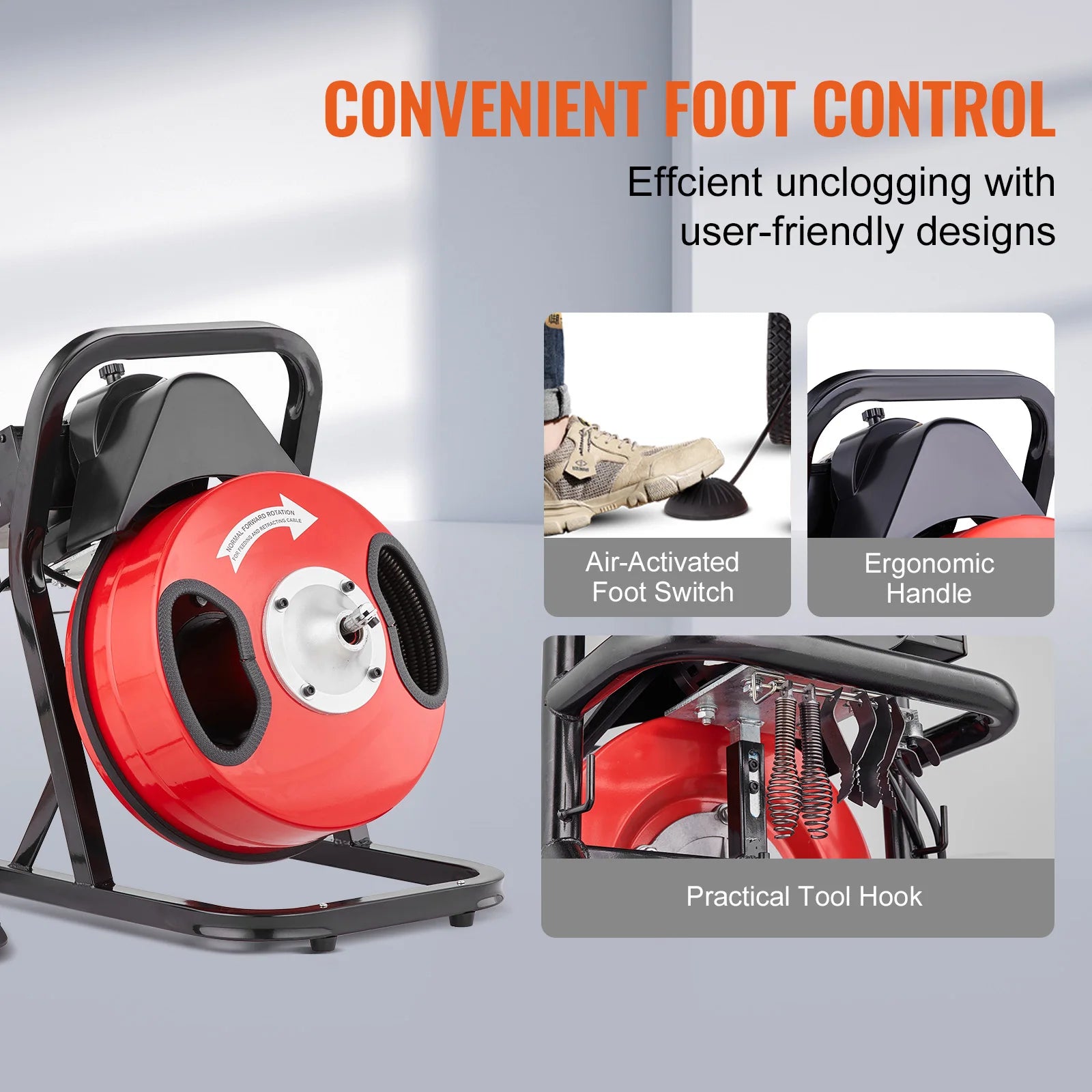 VEVOR Drain Cleaner Machine Cleaning Tool for Homeuse