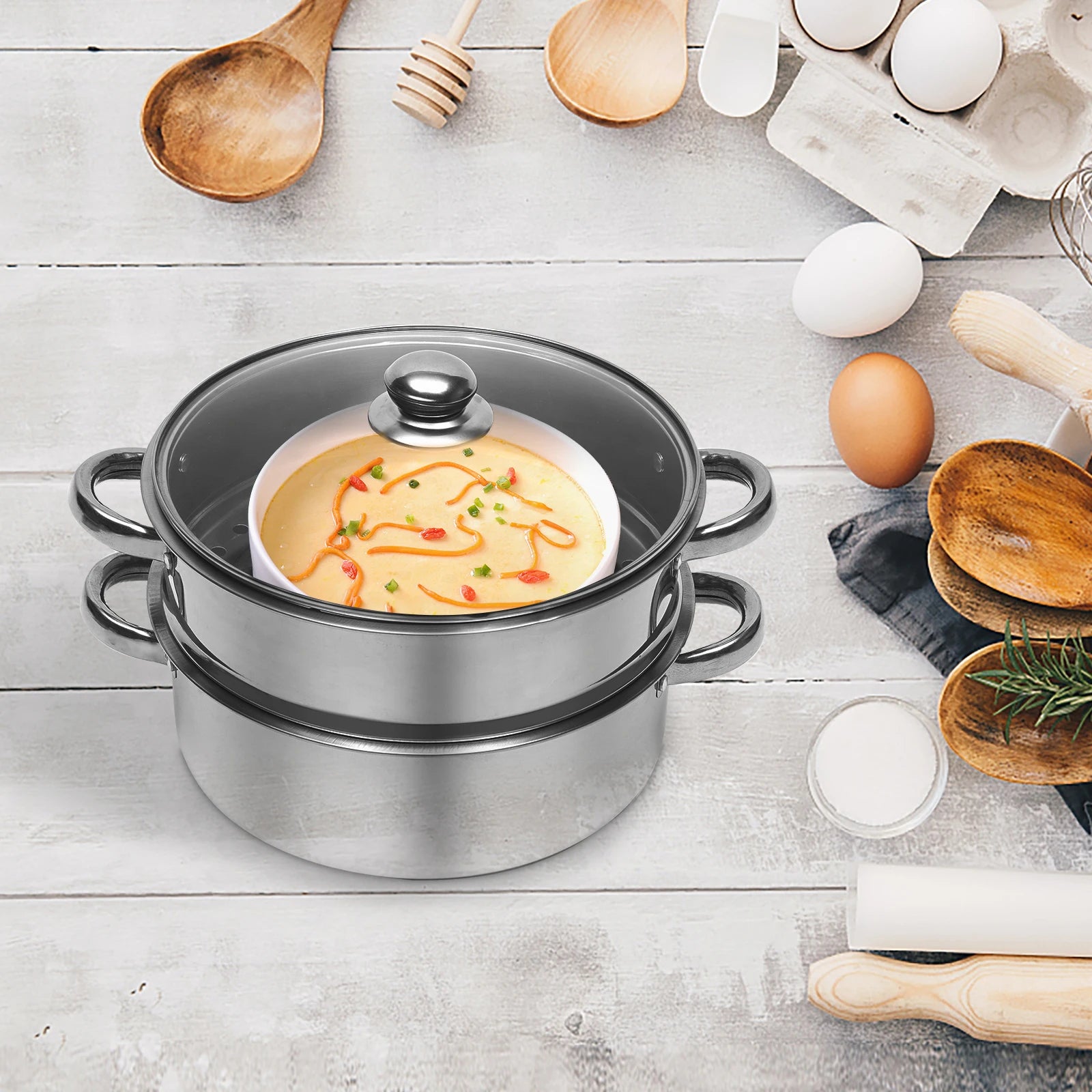 Multi-Function 5-Layer Stainless Steel Steamer for Cooking