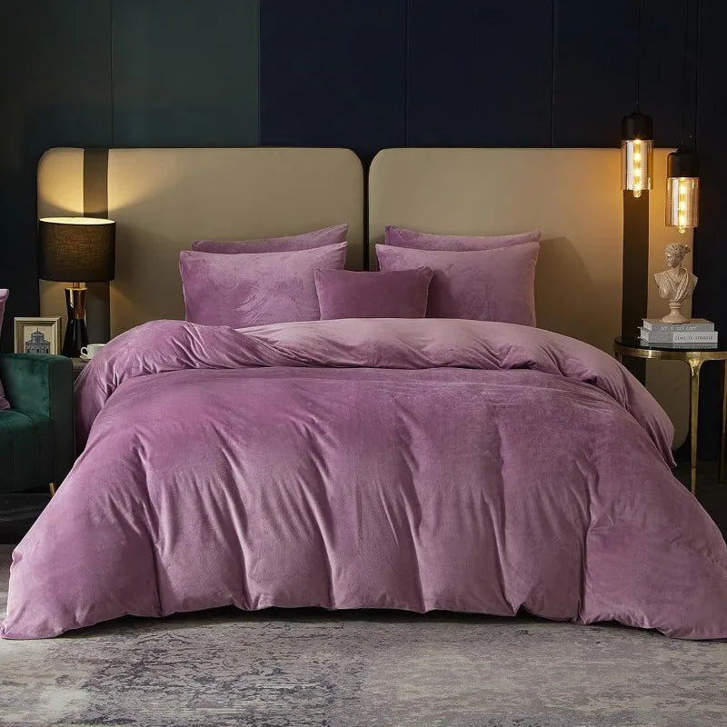 Velvet Burnt Orange Duvet Cover Queen Size