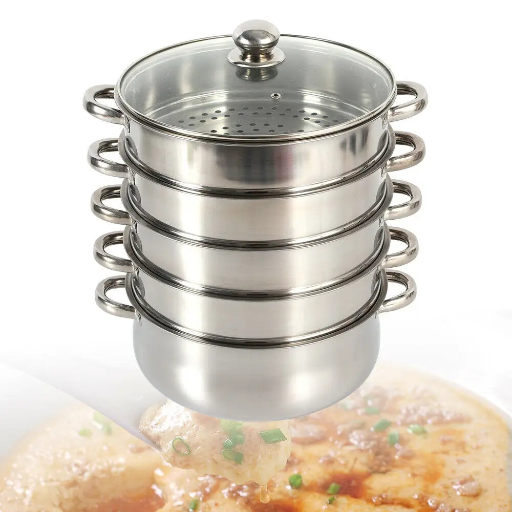 Multi-Function 5-Layer Stainless Steel Steamer for Cooking
