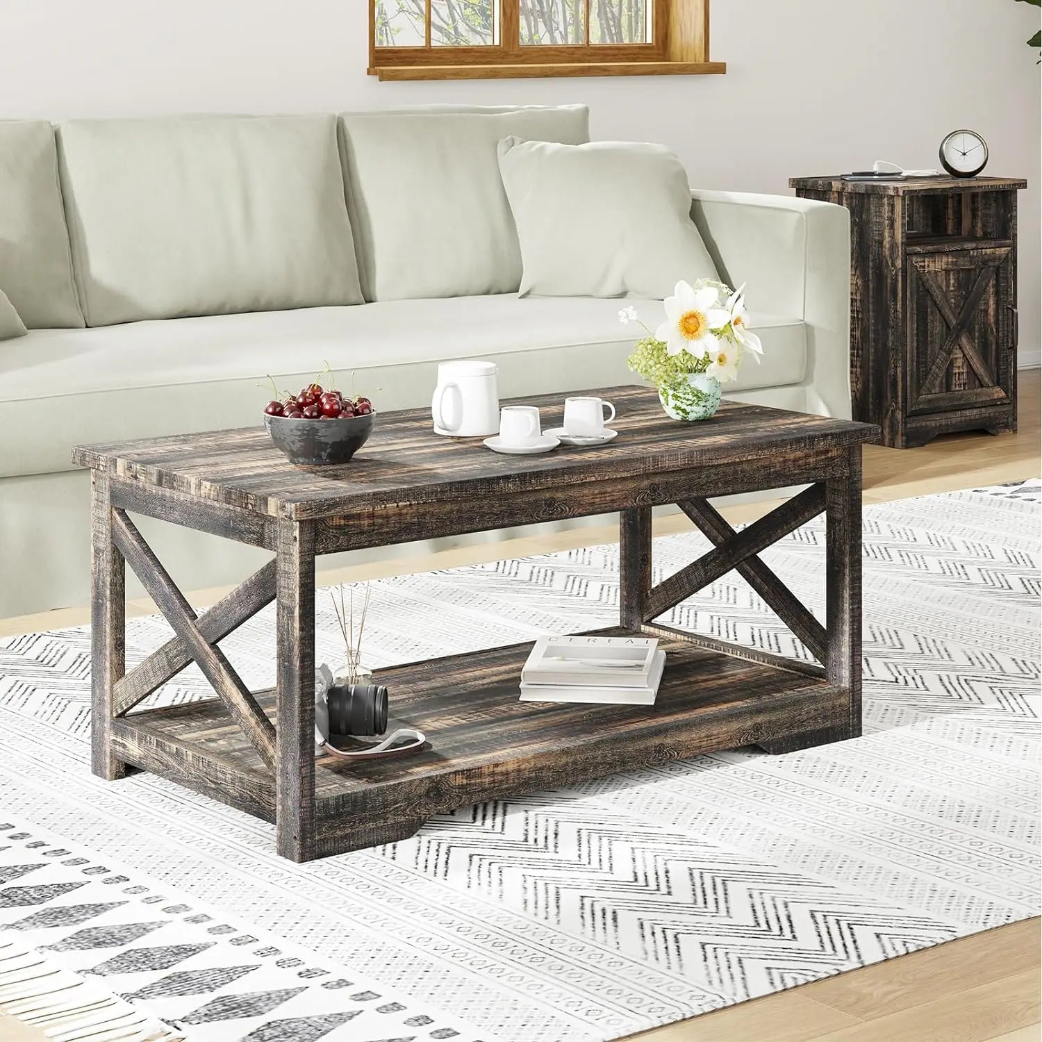Side Table Charging Station & USB Ports
