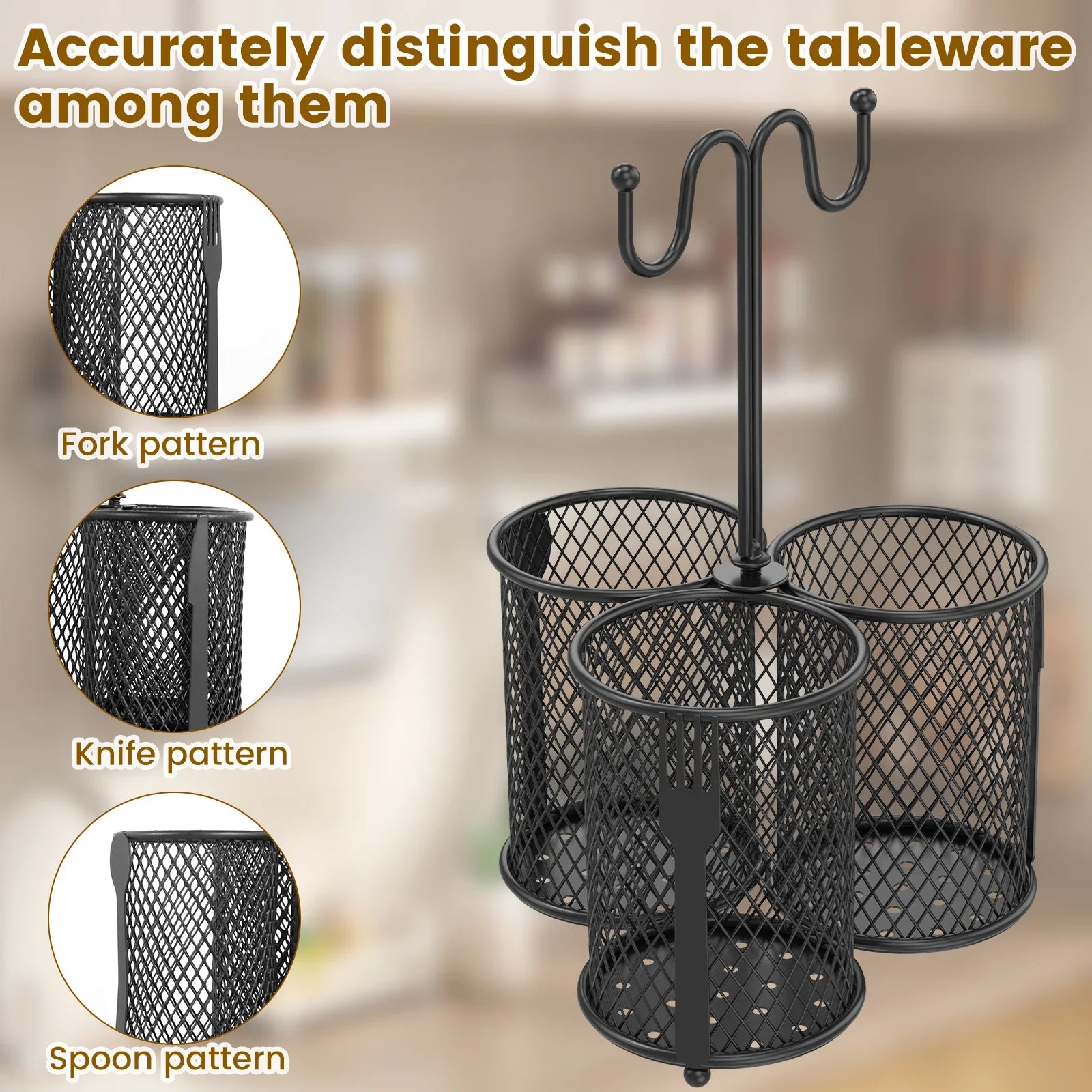Cutlery Storage Holder Kitchen Countertop Flatware Organizer