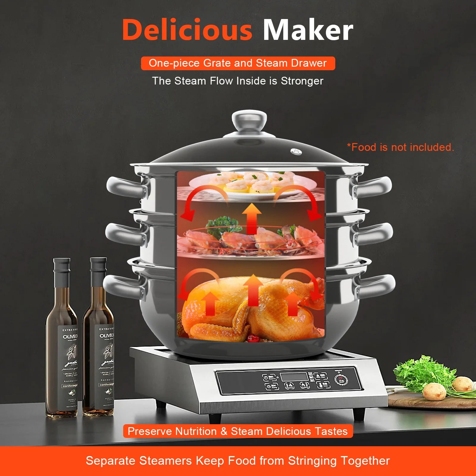 3-Tier Stainless Steel Steamer