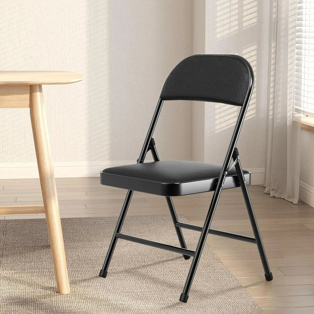 4 Pack Folding Chairs with Padded Cushion and Back