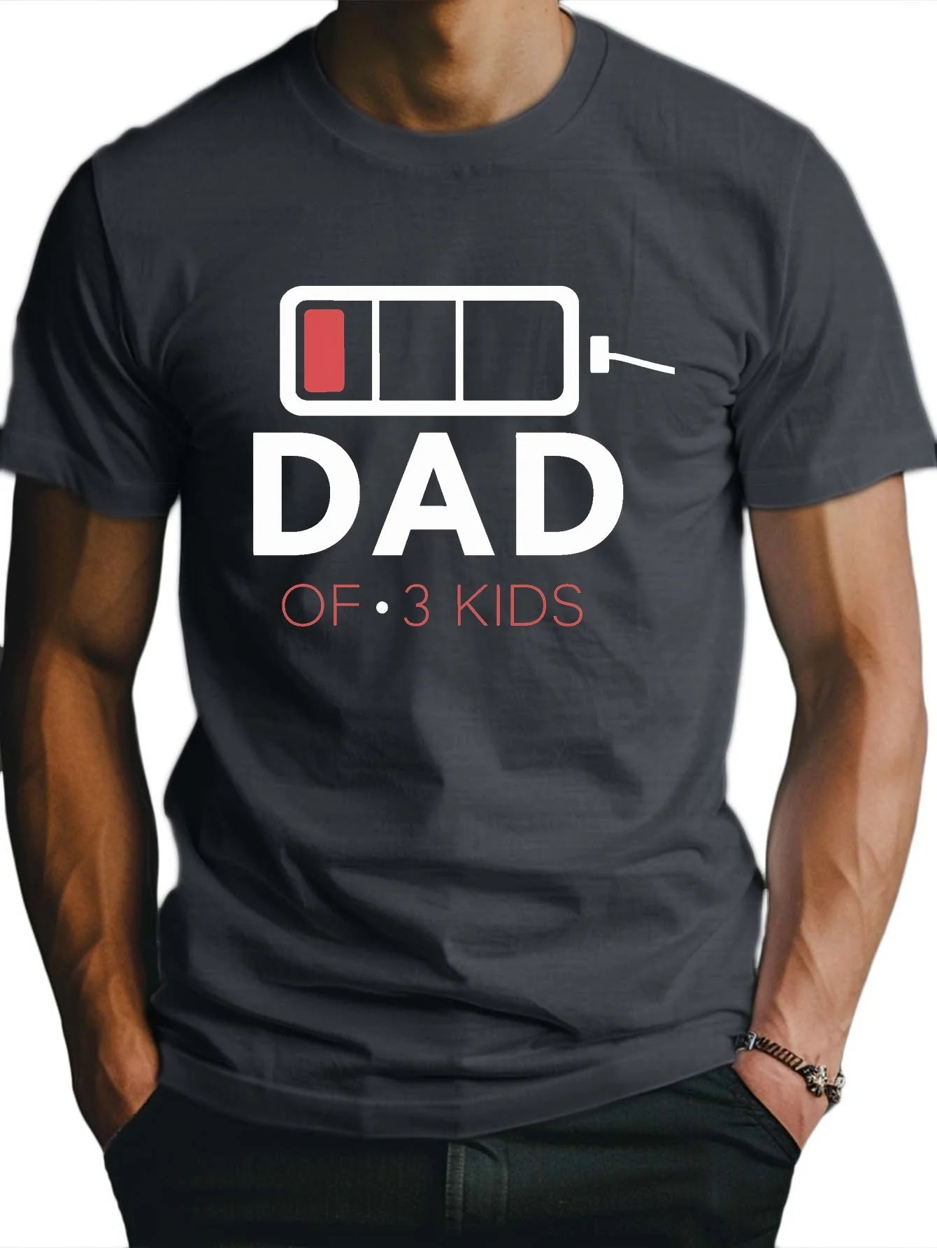 DAD low battery illustration Fitted Men's T-Shirt