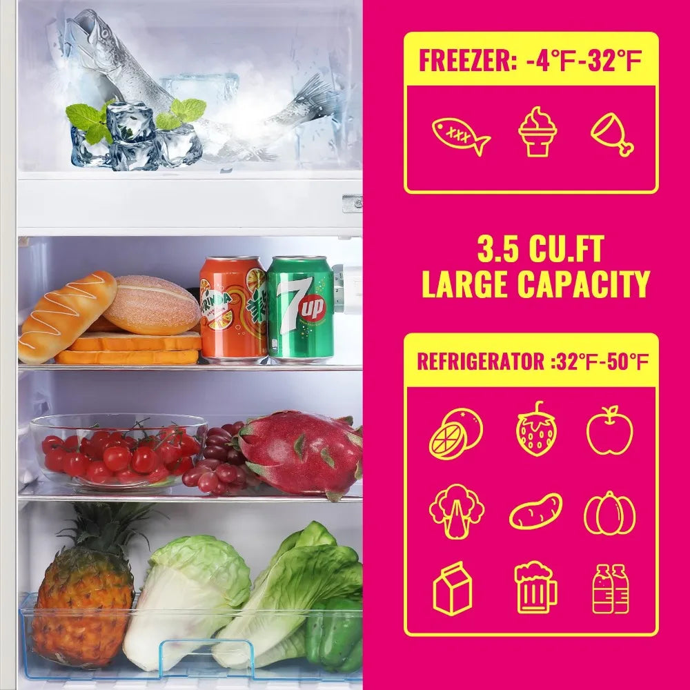 Mini Dual Door Refrigerator with Freezer