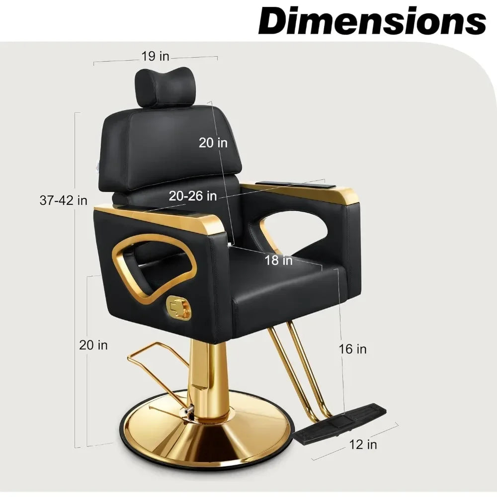 Professional Reclining Salon Chair with Removable Headrest