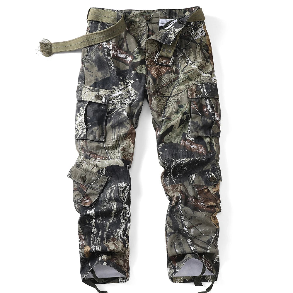 AKARMY Men's Comfortable Cotton Work Pants Multi Pocket