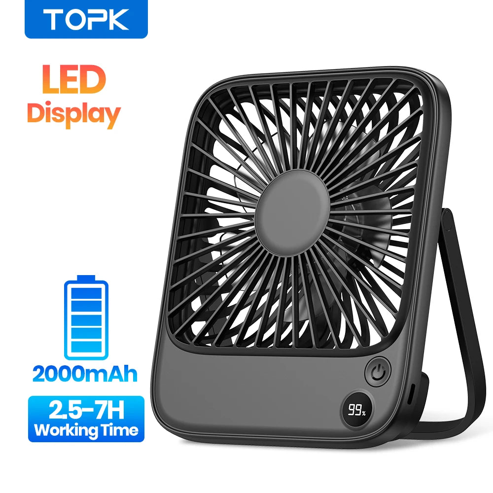 Desktop Fan Silent Thin Personal Fan with Power