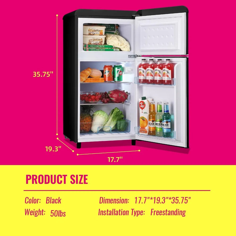Mini Dual Door Refrigerator with Freezer