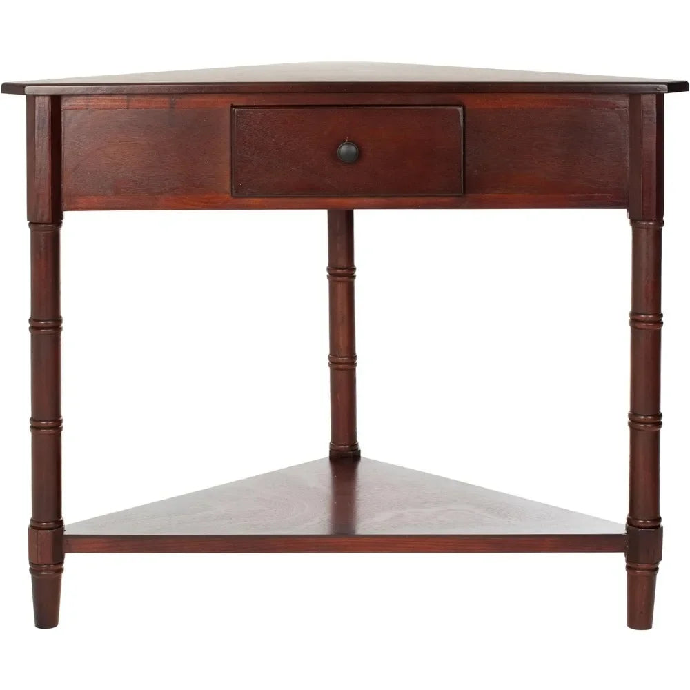 American Homes Collection Gomez Dark Cherry Corner Table