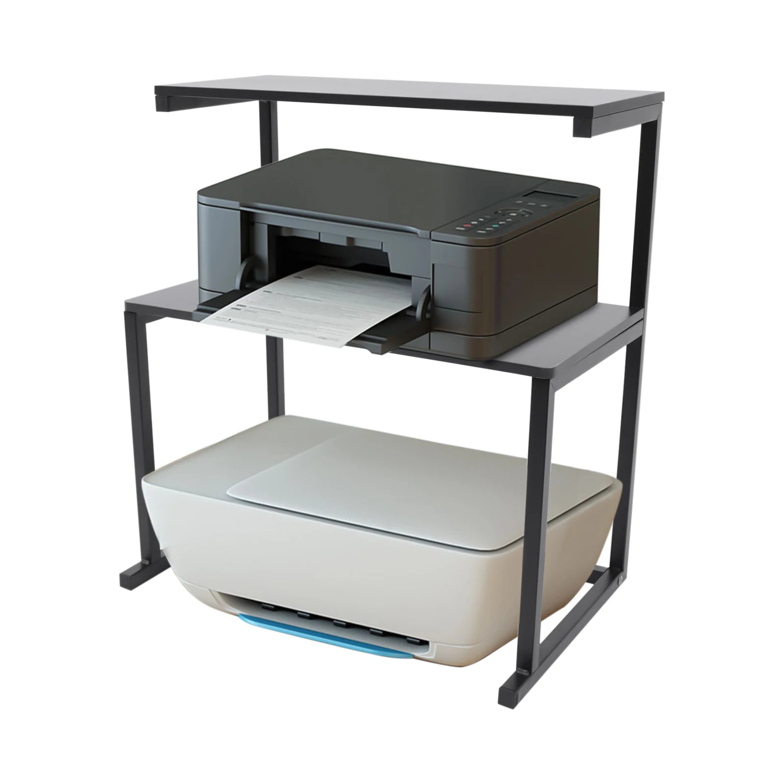 3-Tier Printer Stand Black Large Size Office Organizer