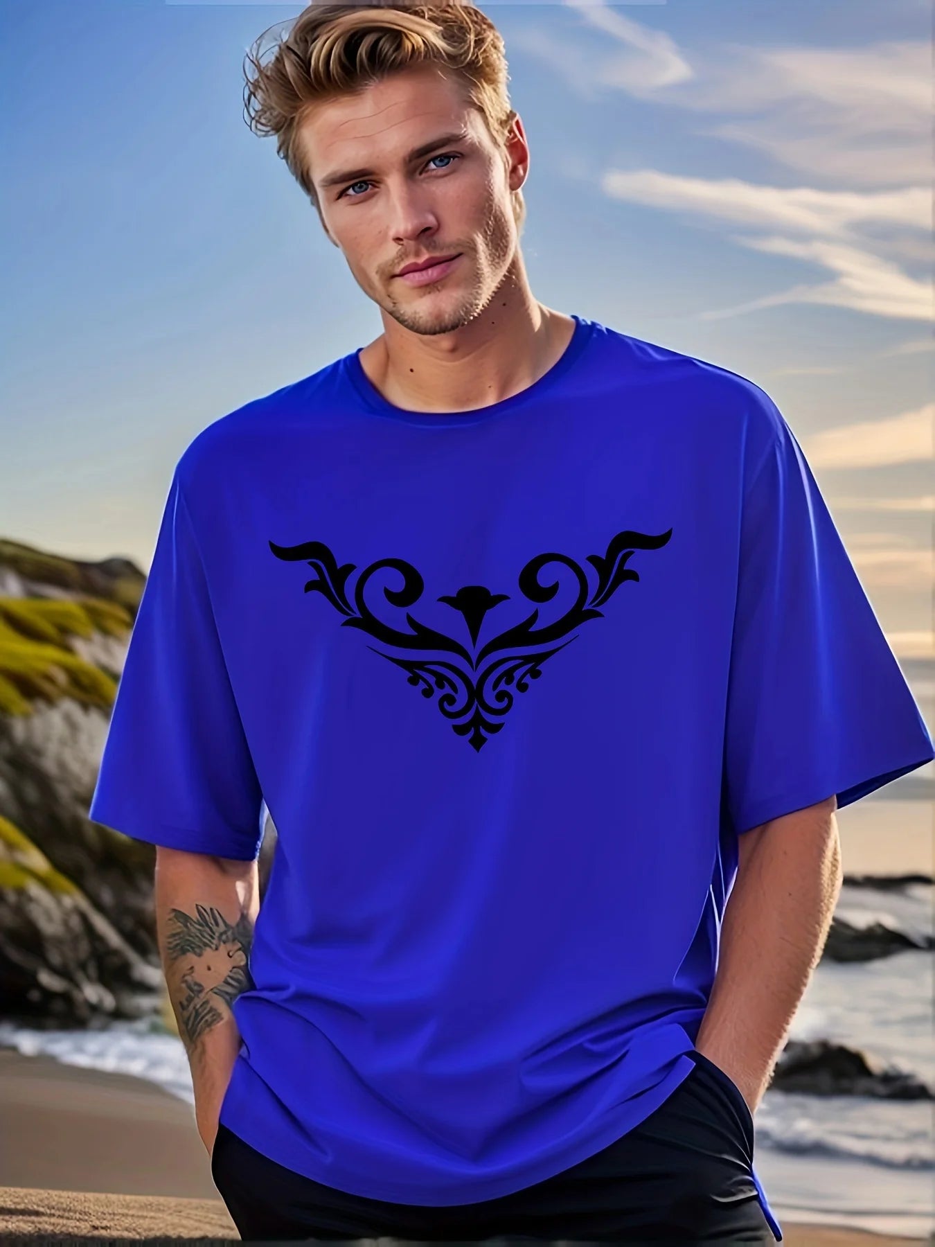 casual short-sleeved crew neck T-shirt