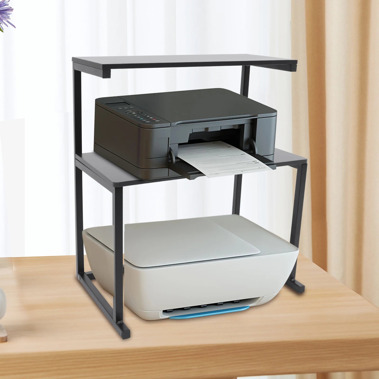 3-Tier Printer Stand Black Large Size Office Organizer
