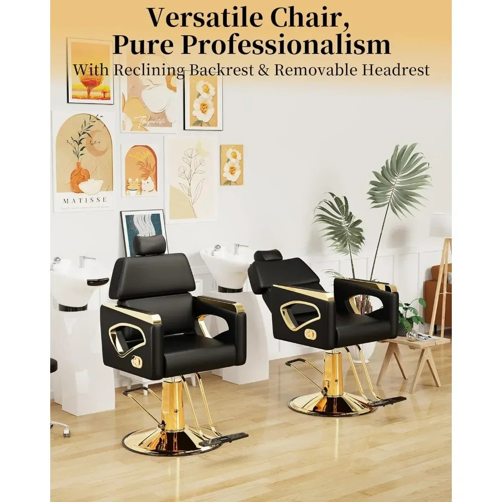 Professional Reclining Salon Chair with Removable Headrest