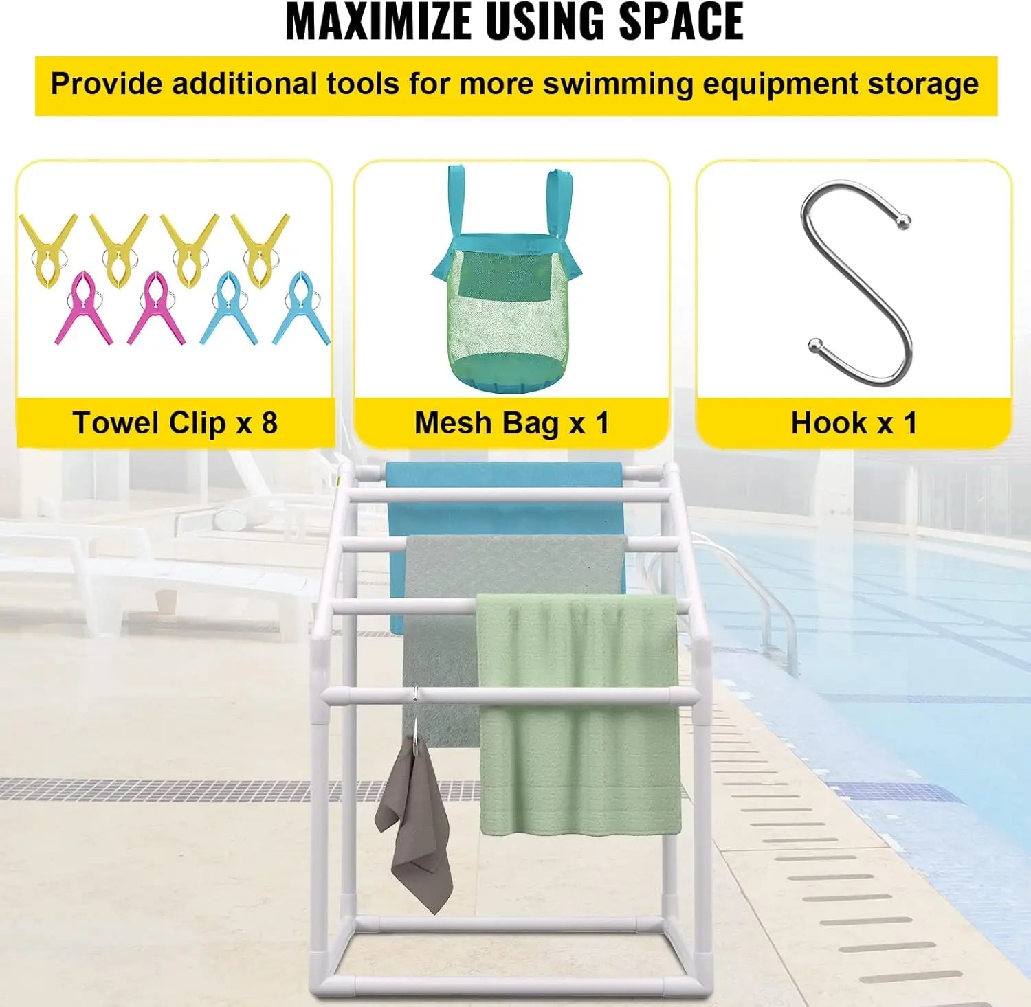 Outdoor PVC Trapedozal Poolside Storage Organizer