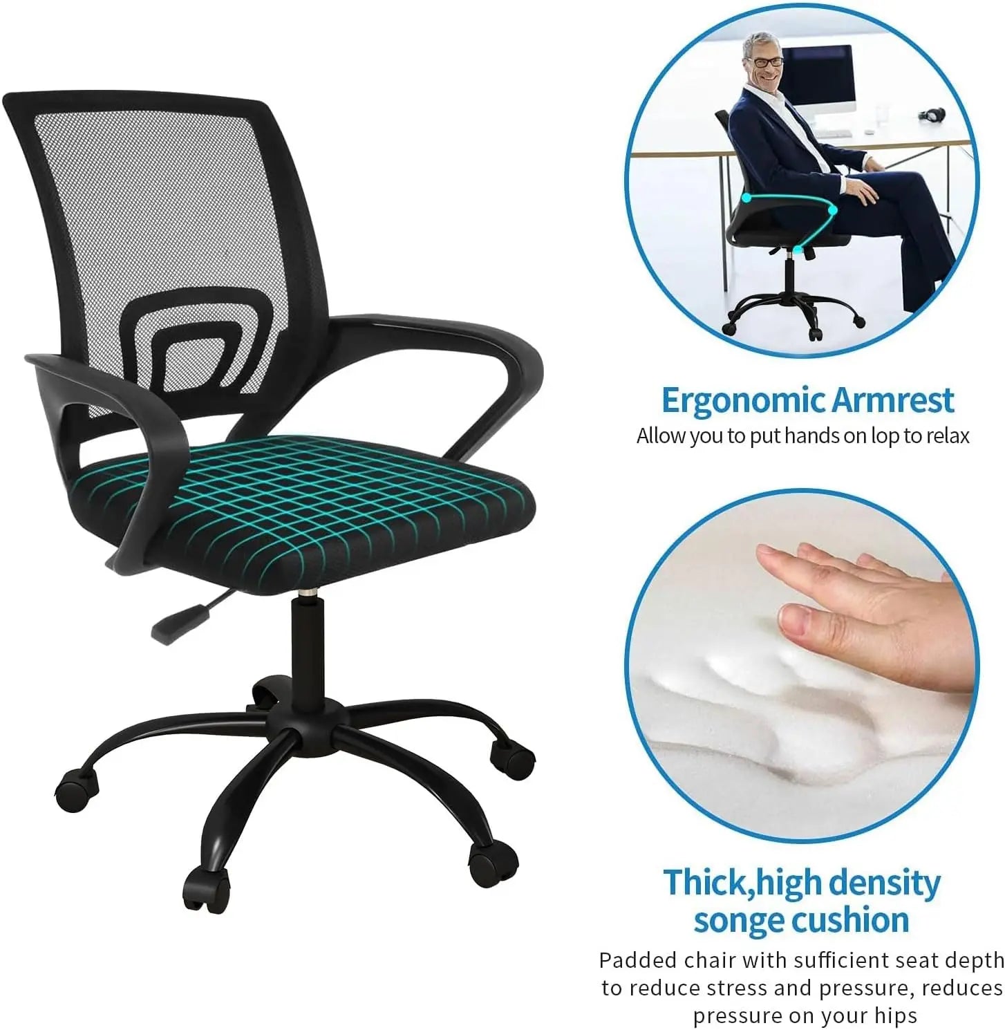 Home Ergonomic Swivel Rolling Height Adjustable Conference Chairs