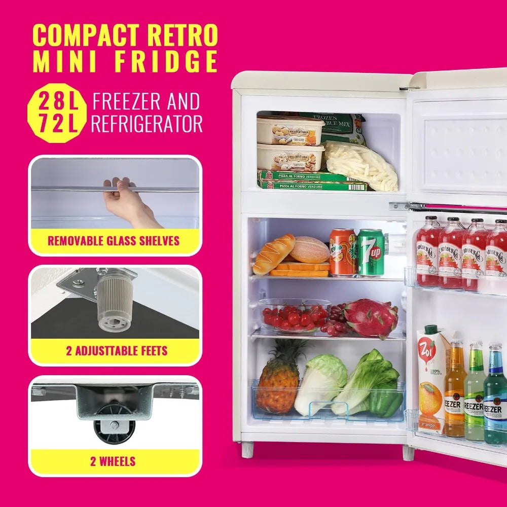 Mini Dual Door Refrigerator with Freezer