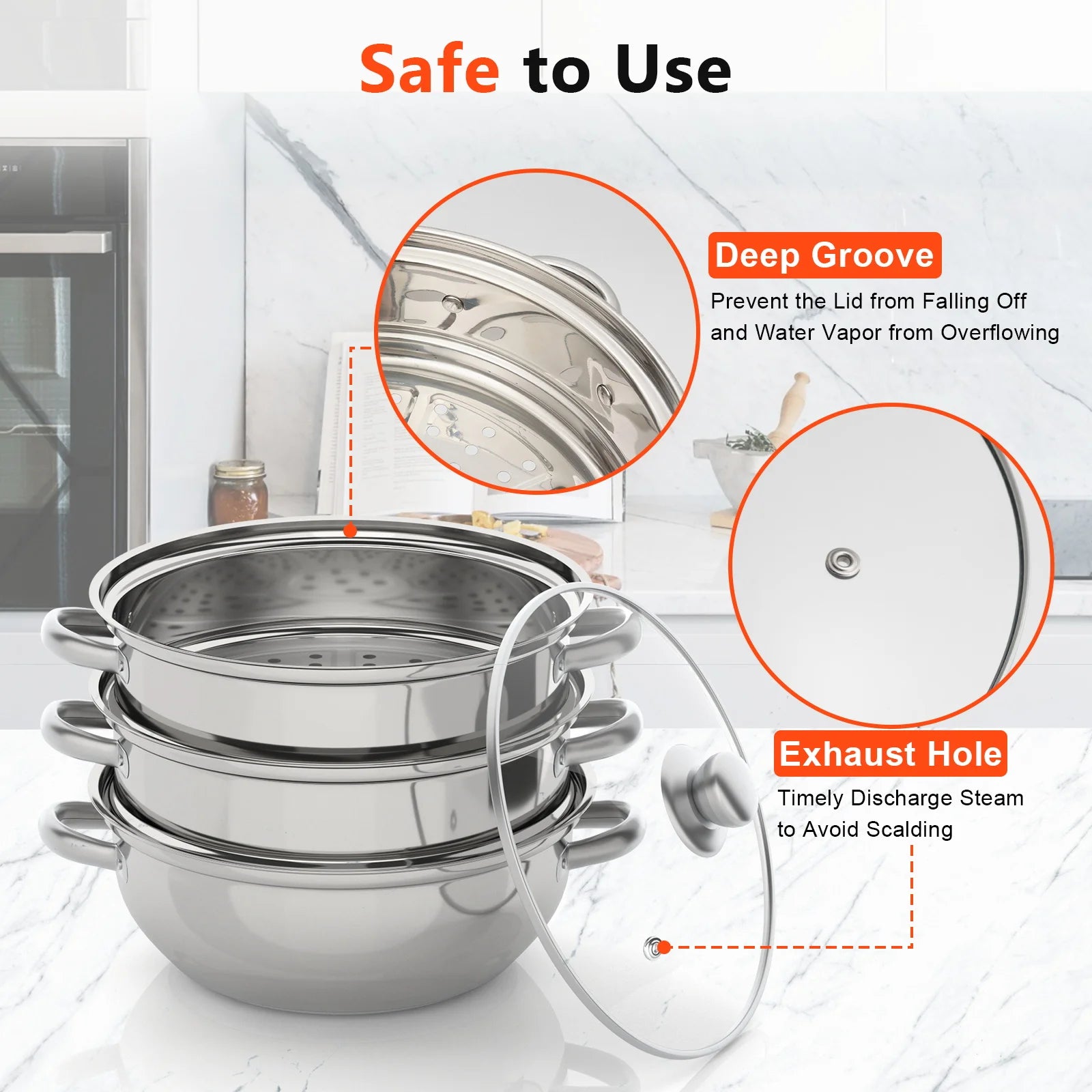 3-Tier Stainless Steel Steamer
