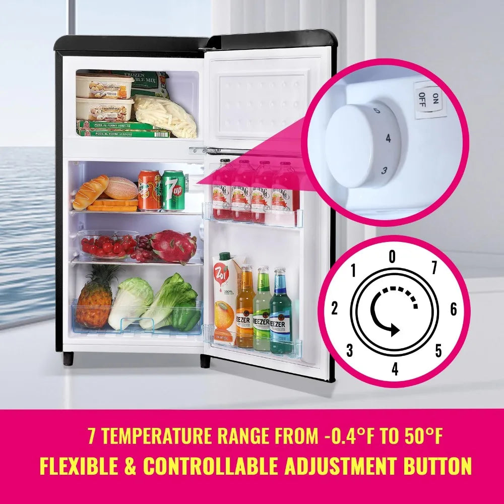 Mini Dual Door Refrigerator with Freezer