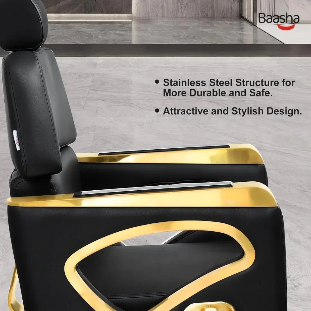 Professional Reclining Salon Chair with Removable Headrest