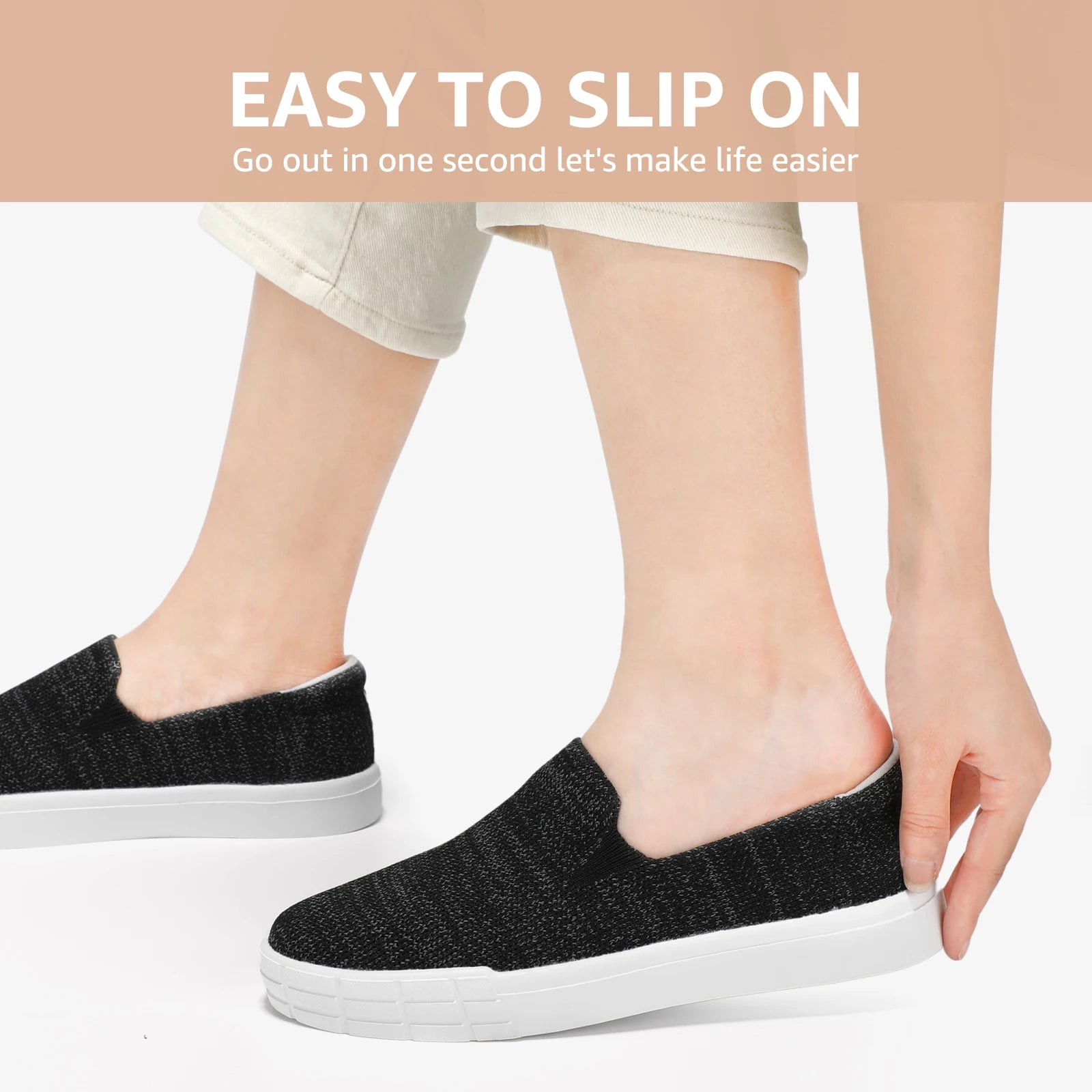 Women Breathable Loafers Comfortable Knit Casual Shoes
