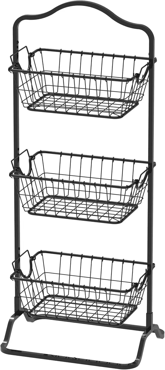 Wire Market Fruit Basket Stand in kitchen