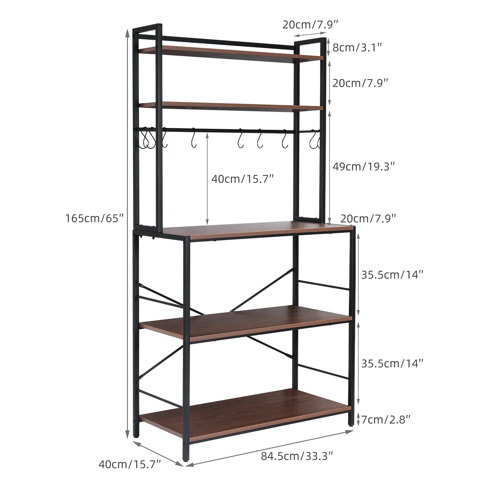 Kitchen Bakers Rack Industrial 5-Tier Microwave Oven Stand