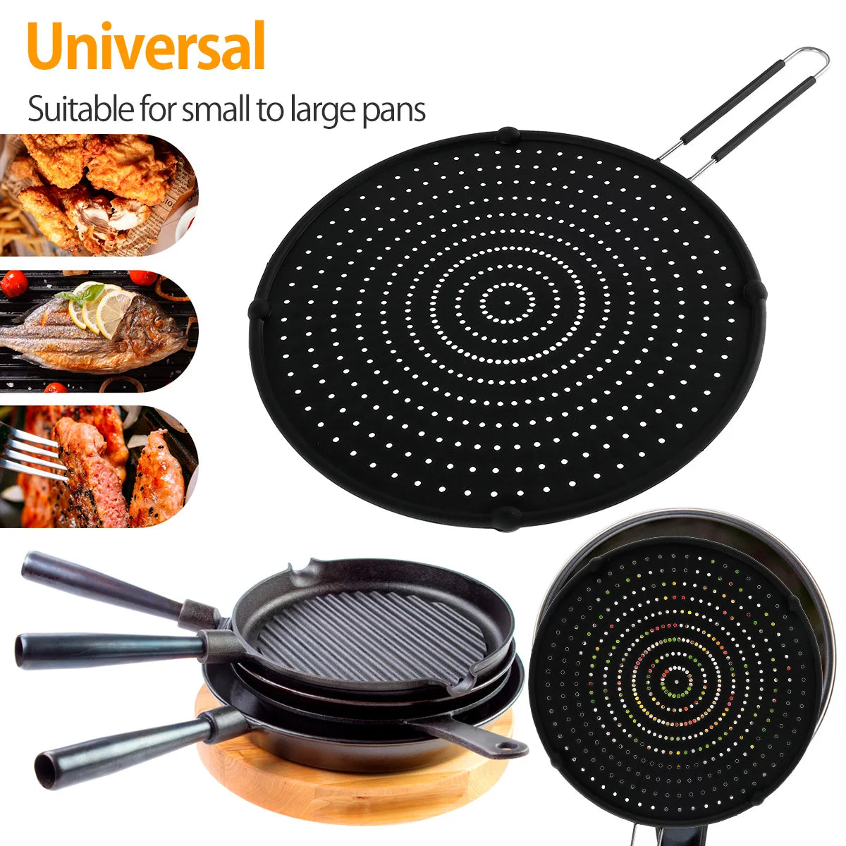 Handle Frying Oil Cooking Cover Kitchen Tools